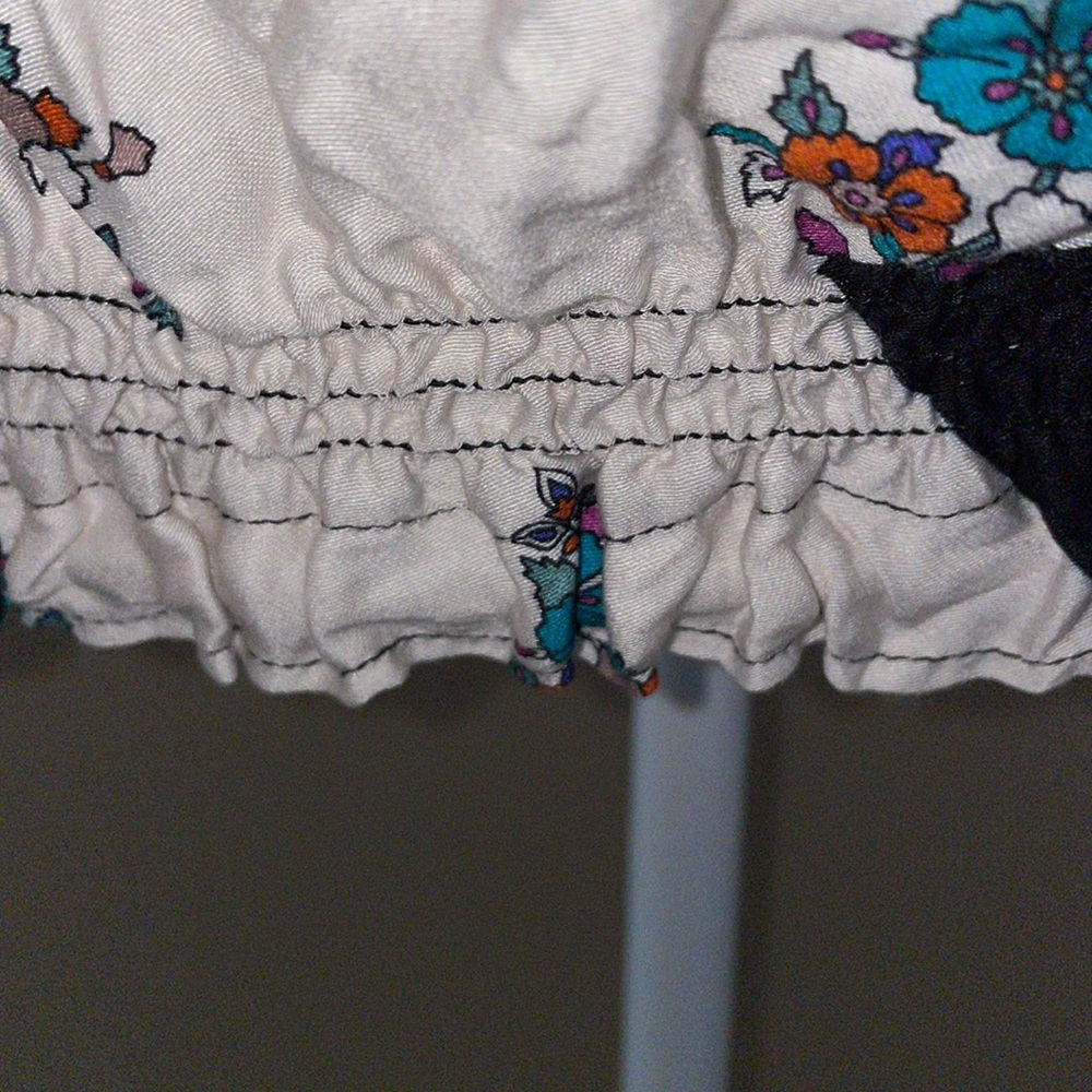 Anthropologie Tiny Floral Blouse with Elastic Waist,Side Drawstring, XL,NWT - Picture 3 of 15